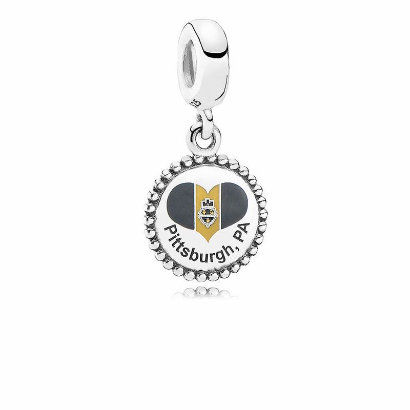 Pandora Pittsburgh Flag Dangle Charm Ireland - Sterling Silver - 524063LGN